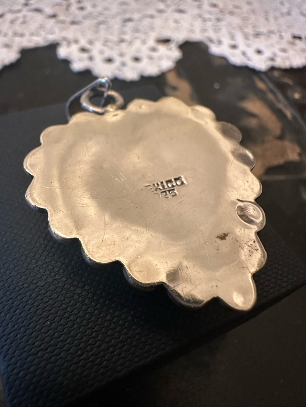 Taxco Mexican Silver Puffy Heart Pendant 925 Sterling 14 grams - Lg Bale - Picture 5 of 9